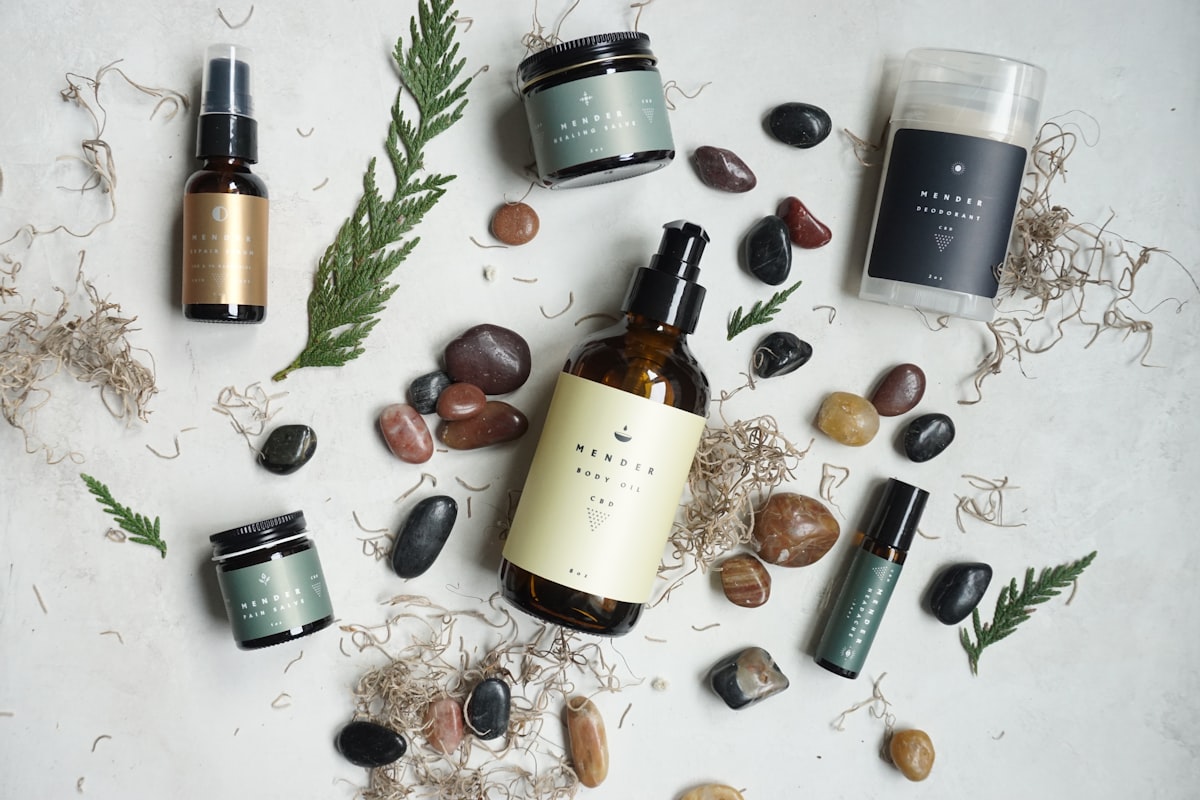 Elegant skincare products arranged on a clean surface
