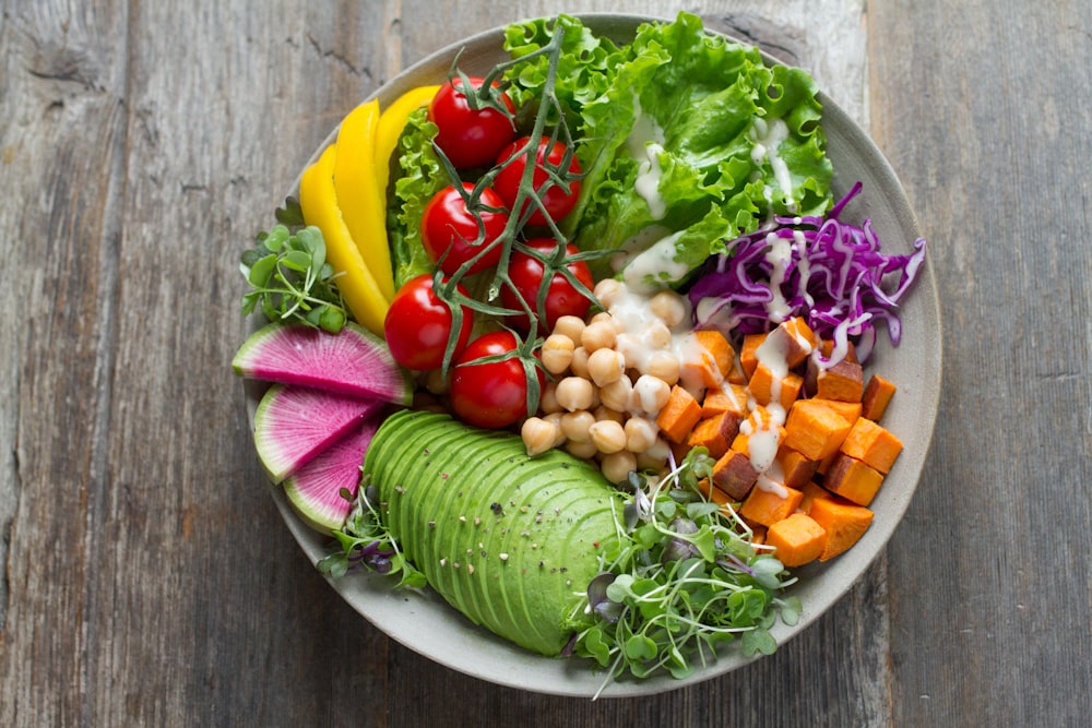 Colourful bowl of fresh nourishing food